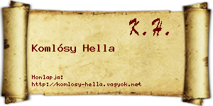 Komlósy Hella névjegykártya